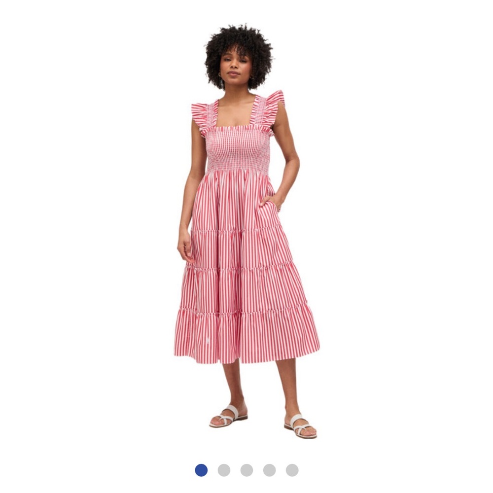 Hill House Ellie Nap Dress Cherry Stripe NWT